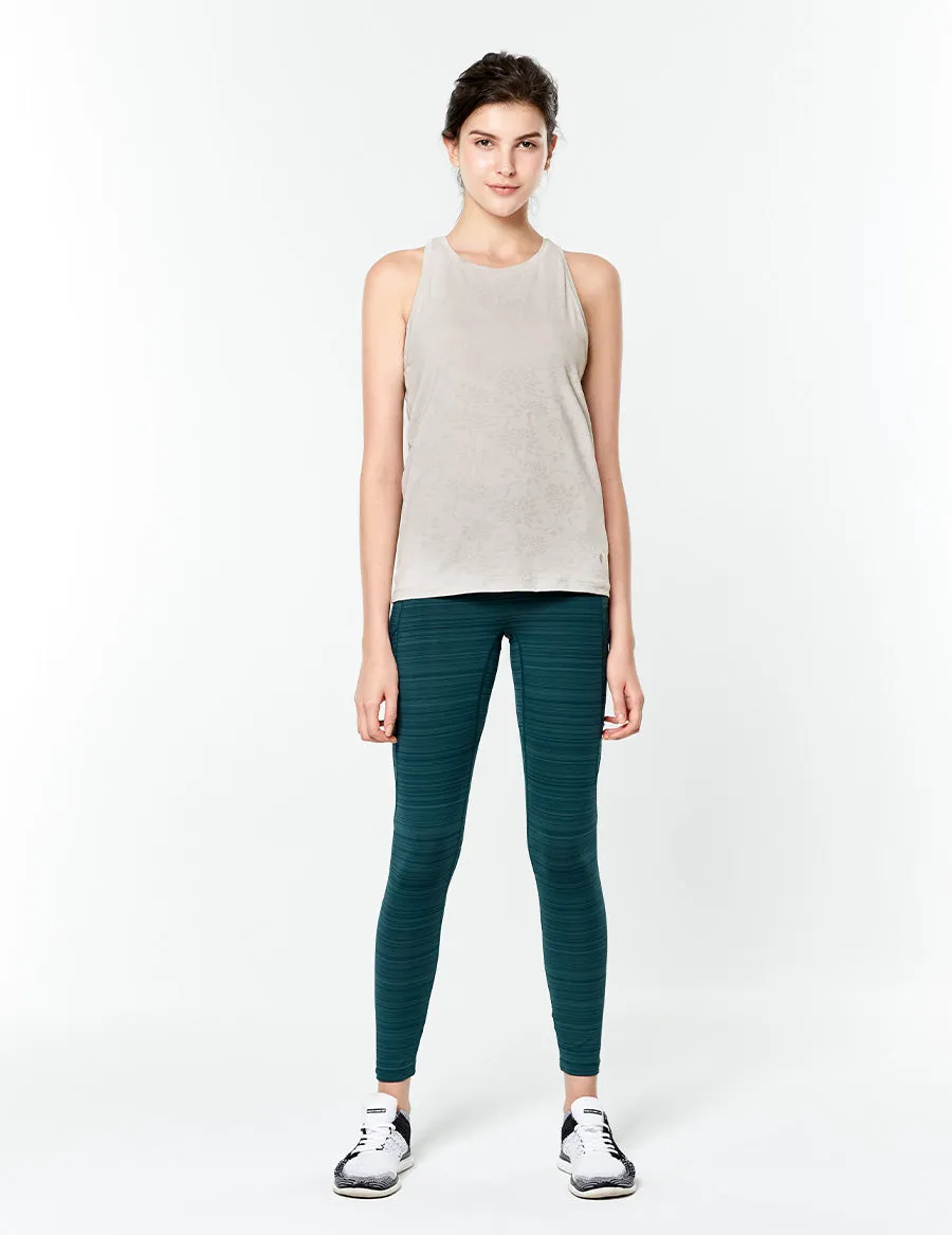easyoga LESPIRO Forth River Tights - D64 Aquamarine  Stripe