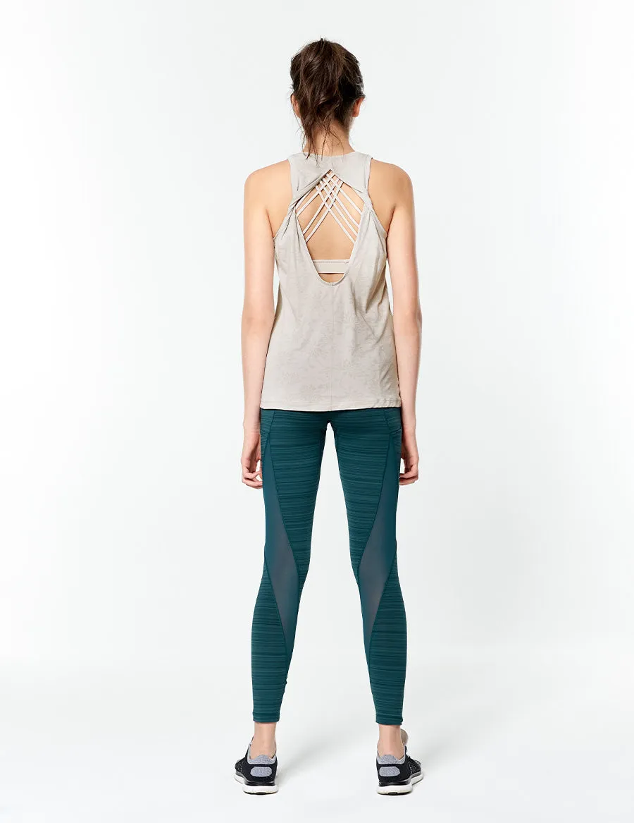 easyoga LESPIRO Forth River Tights - D64 Aquamarine  Stripe
