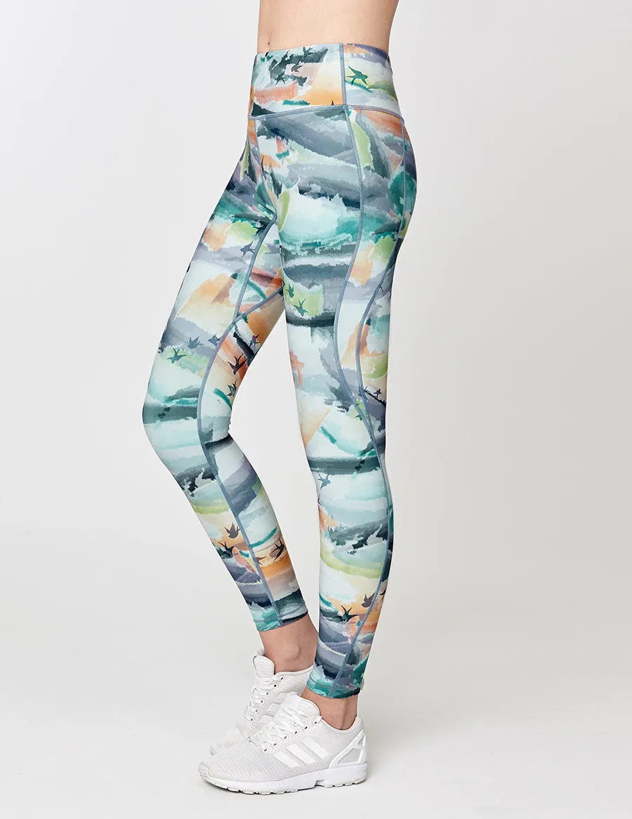 easyoga LESPIRO Twin Stream Tights - F90 Bright Ink Clouds