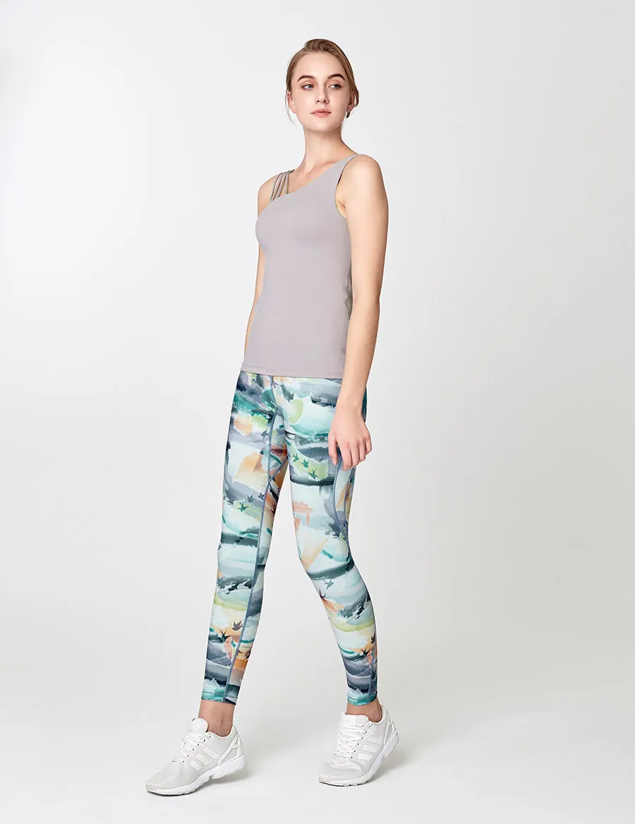 easyoga LESPIRO Twin Stream Tights - F90 Bright Ink Clouds