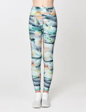 easyoga LESPIRO Twin Stream Tights - F90 Bright Ink Clouds