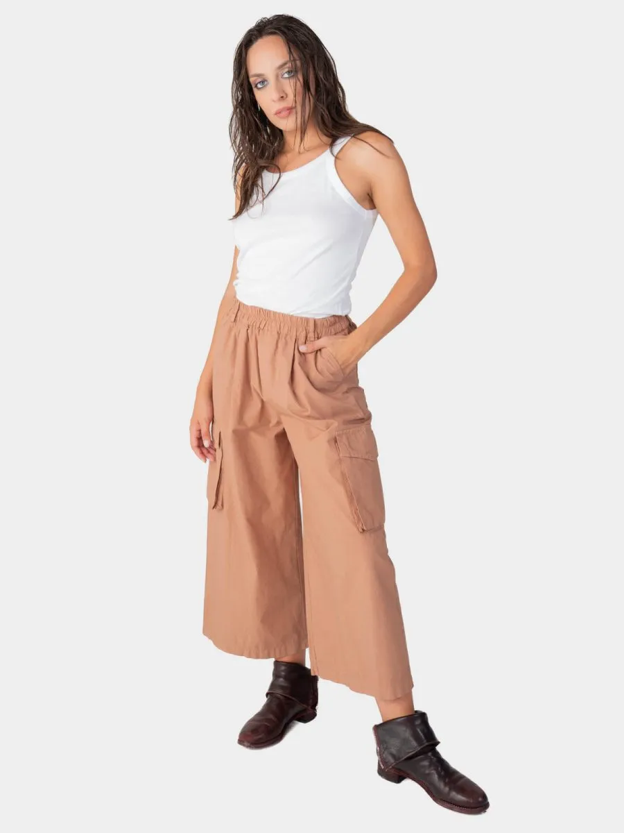 Elastic Waist Cotton Cargo Pant