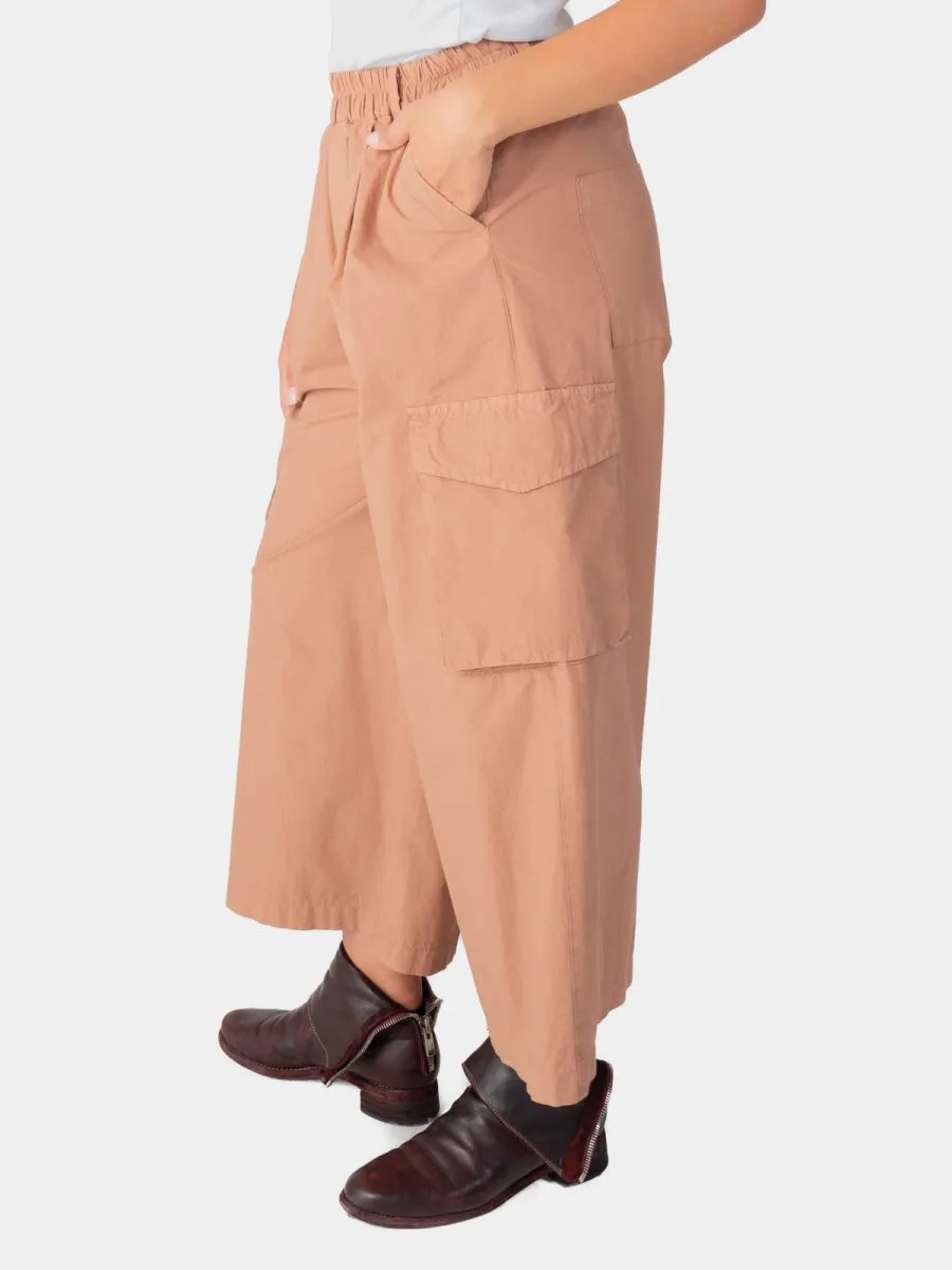 Elastic Waist Cotton Cargo Pant