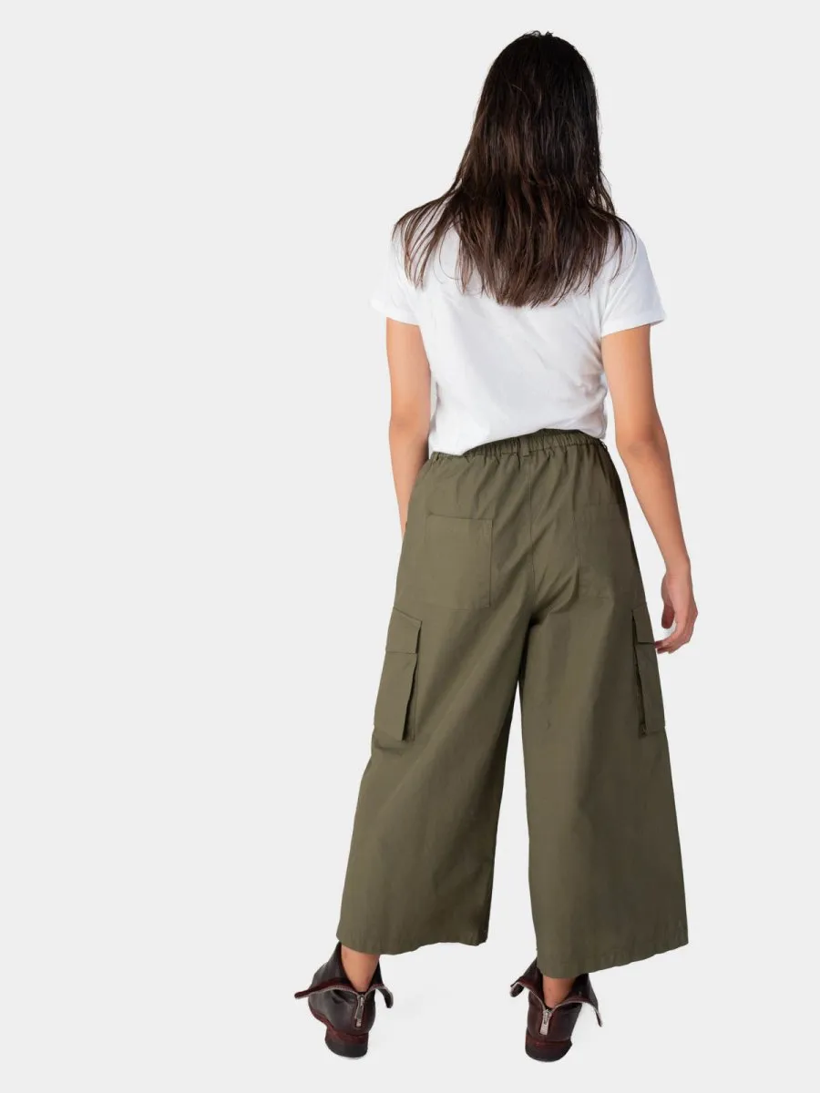 Elastic Waist Cotton Cargo Pant