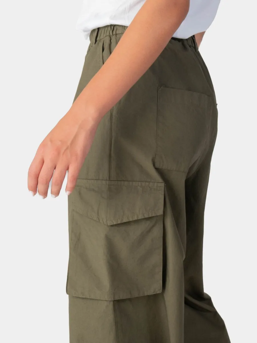 Elastic Waist Cotton Cargo Pant