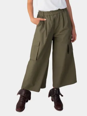 Elastic Waist Cotton Cargo Pant