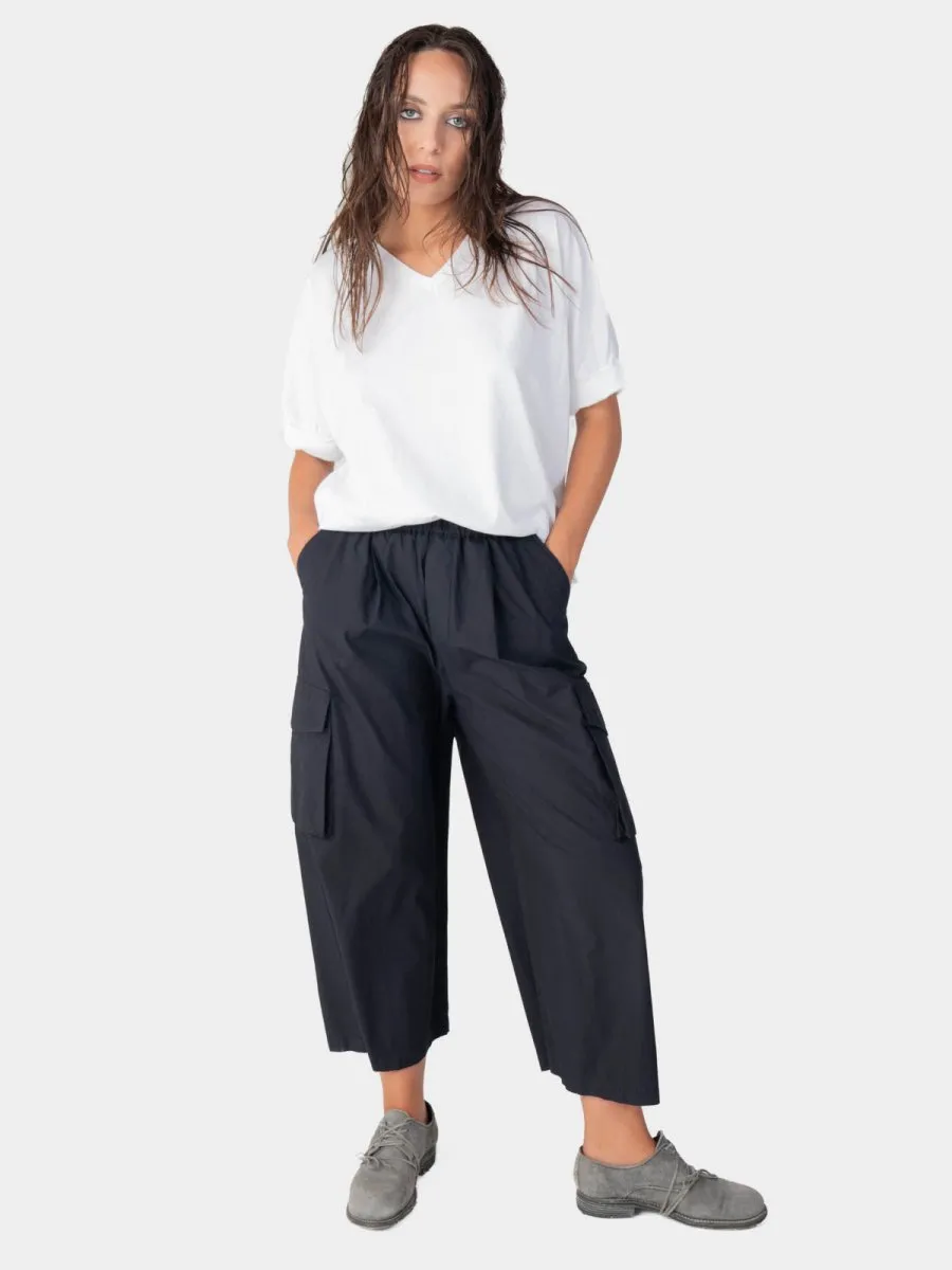 Elastic Waist Cotton Cargo Pant