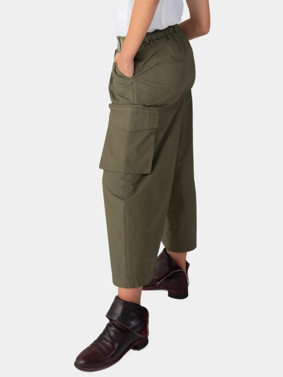 Elastic Waist Cotton Cargo Pant