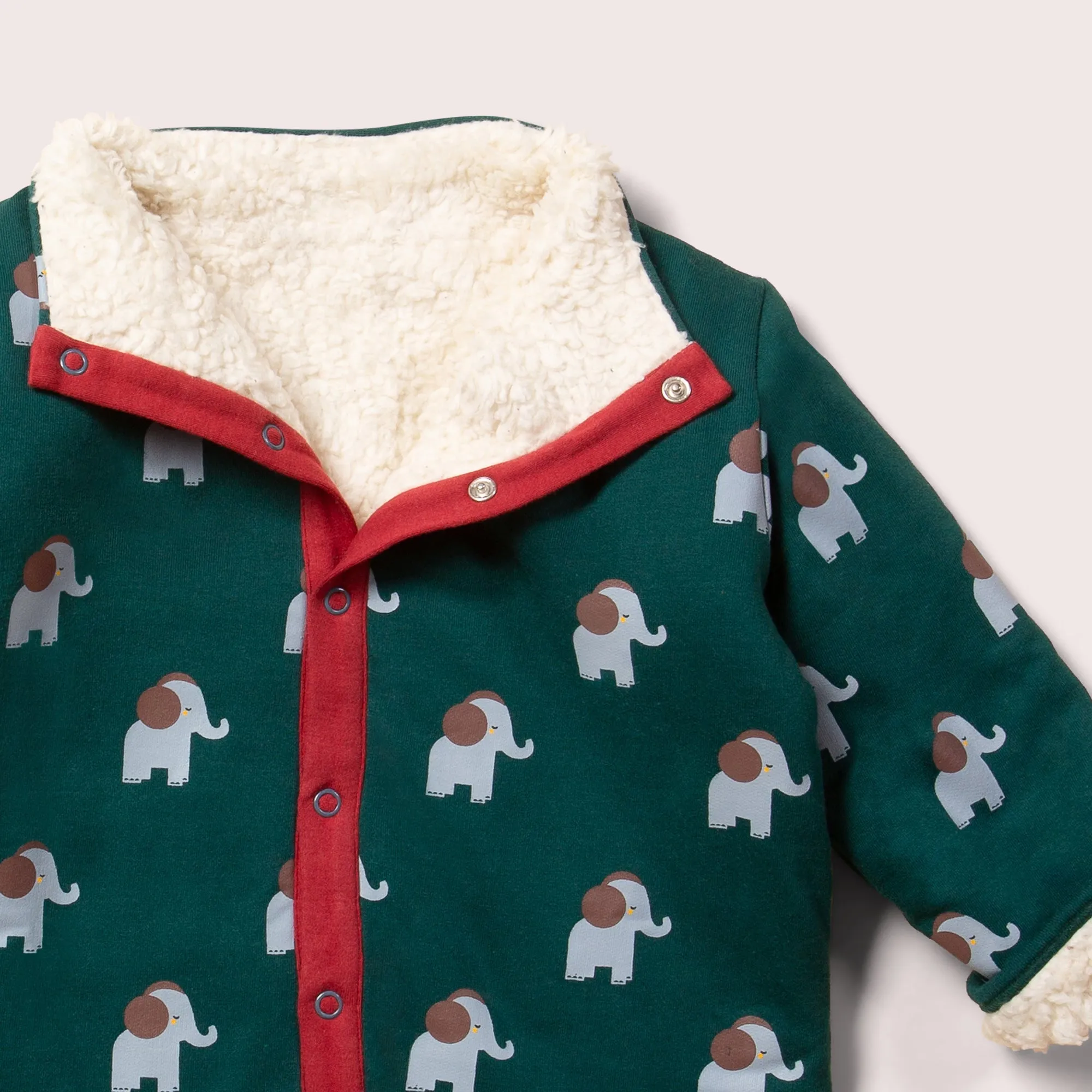 Elephants Never Forget Reversible Sherpa Jacket