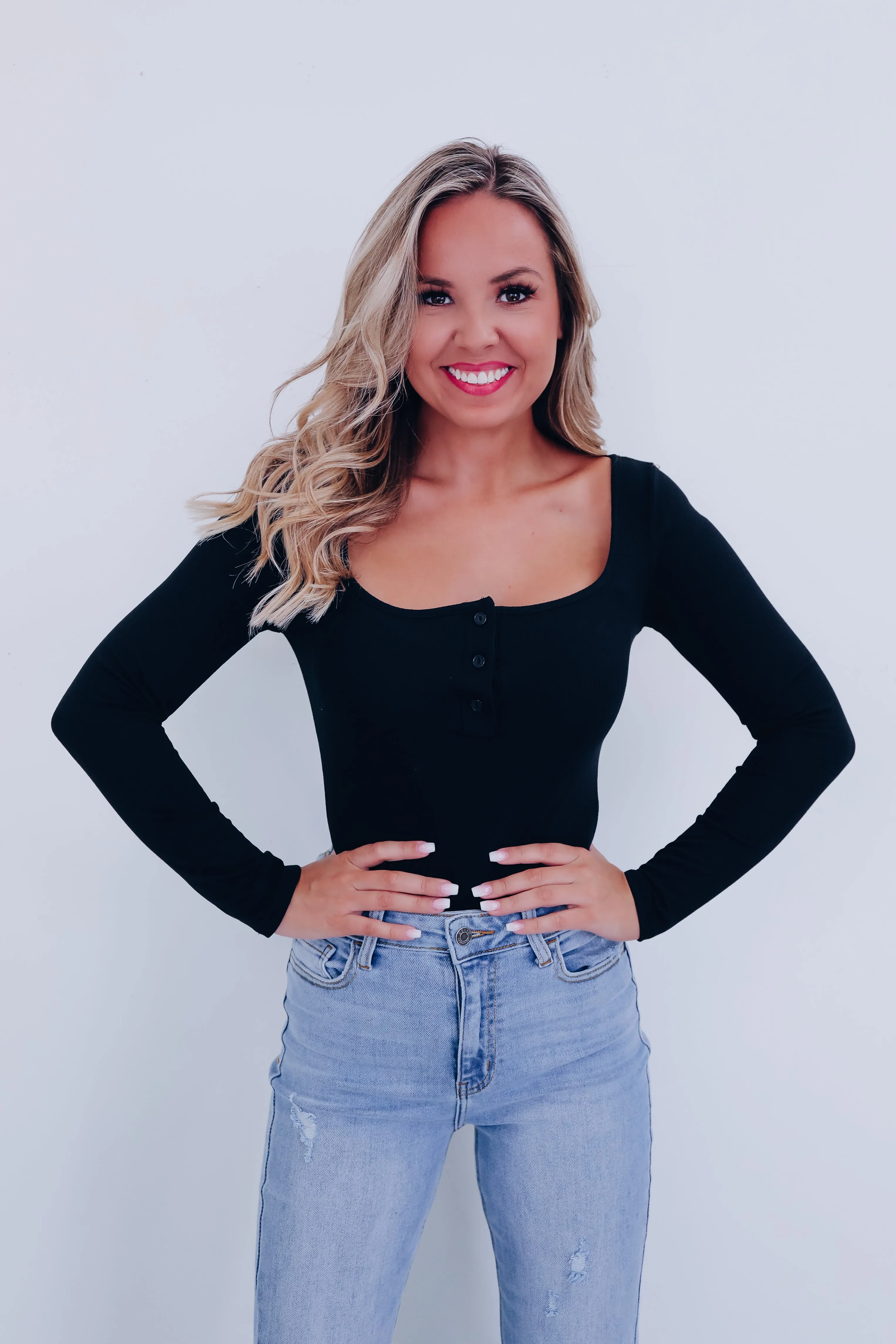 Eli Essential Ribbed Bodysuit - Black