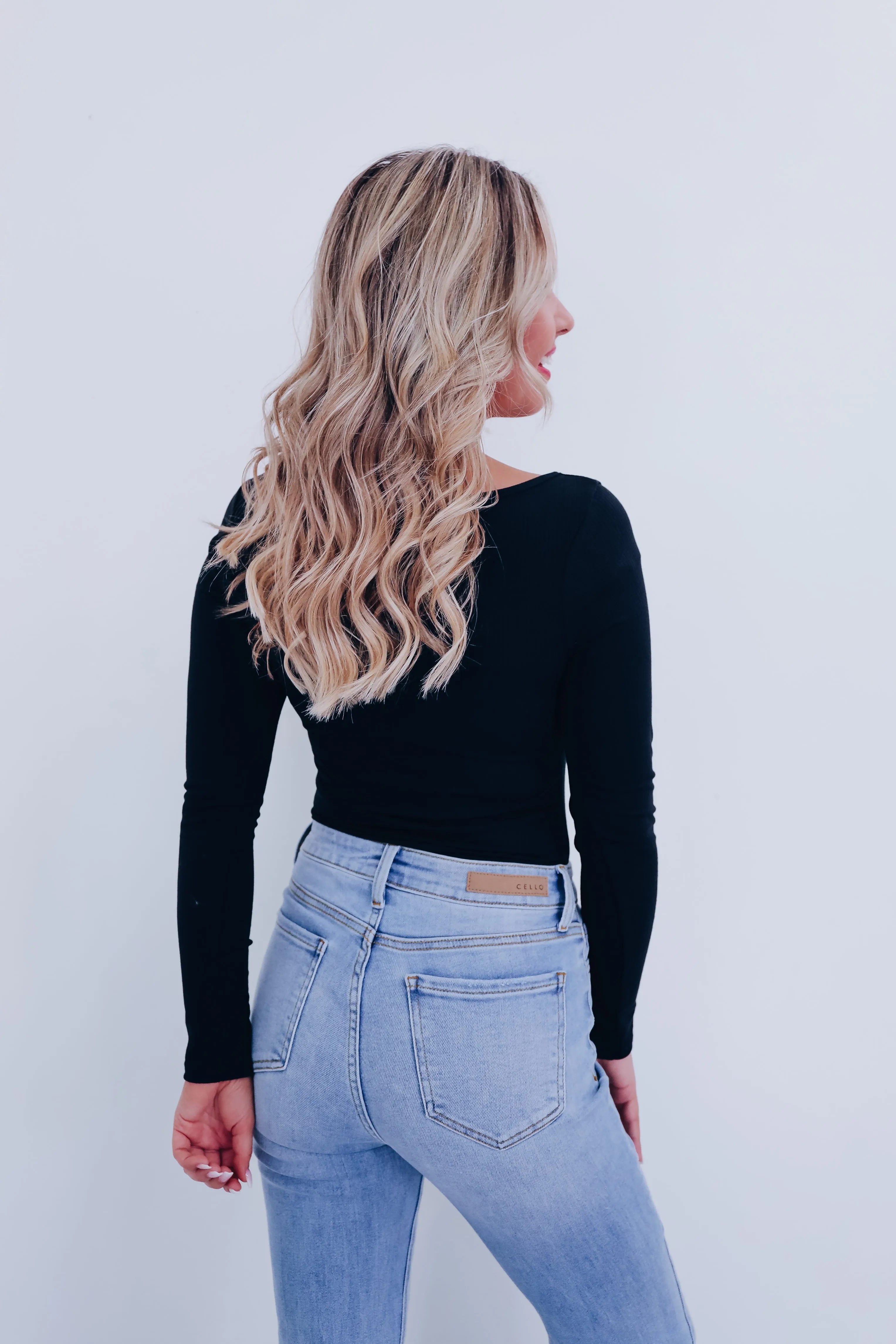 Eli Essential Ribbed Bodysuit - Black