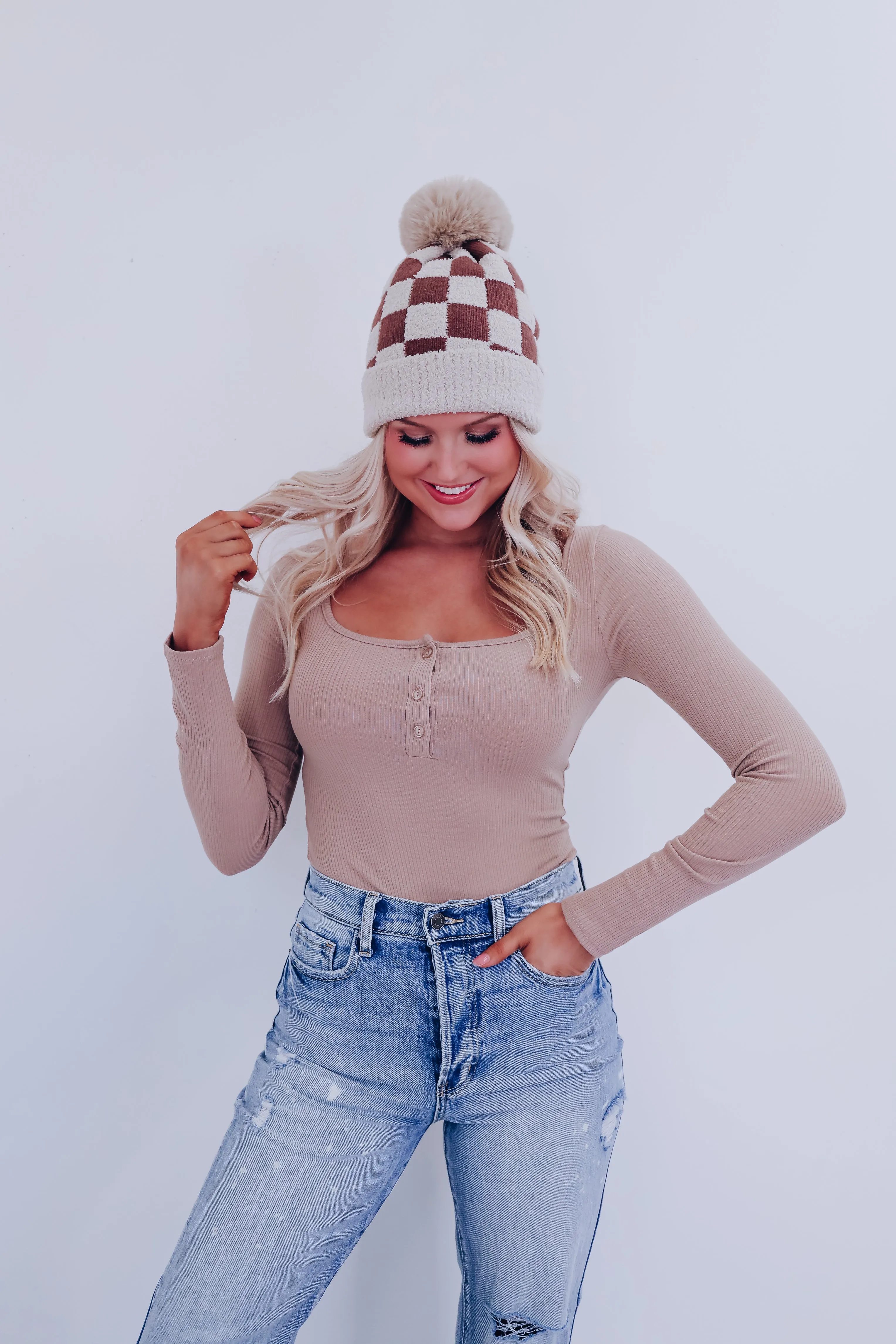 Eli Essential Ribbed Bodysuit - Taupe