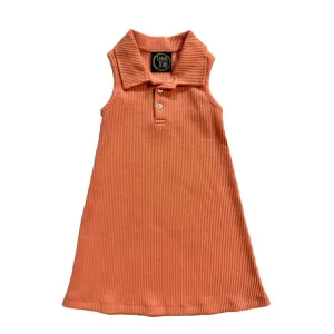 Emma Jean Kids Tangerine Ribbed Aubrey Tank Dress
