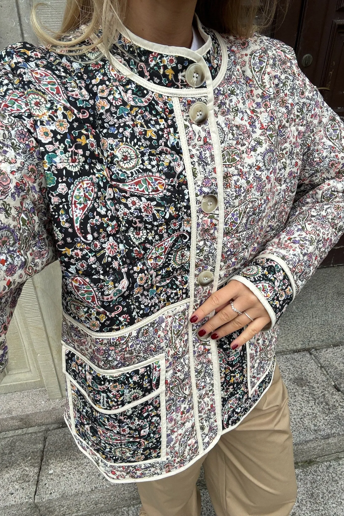 EmmyIC Quilted Jakke - Mørk Multifarvet