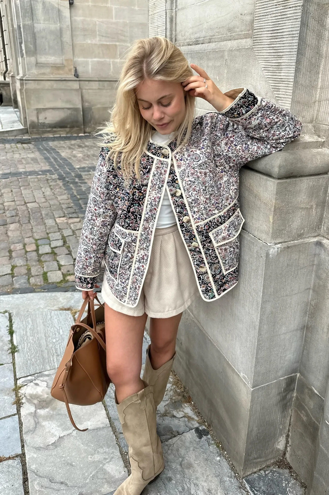 EmmyIC Quilted Jakke - Mørk Multifarvet
