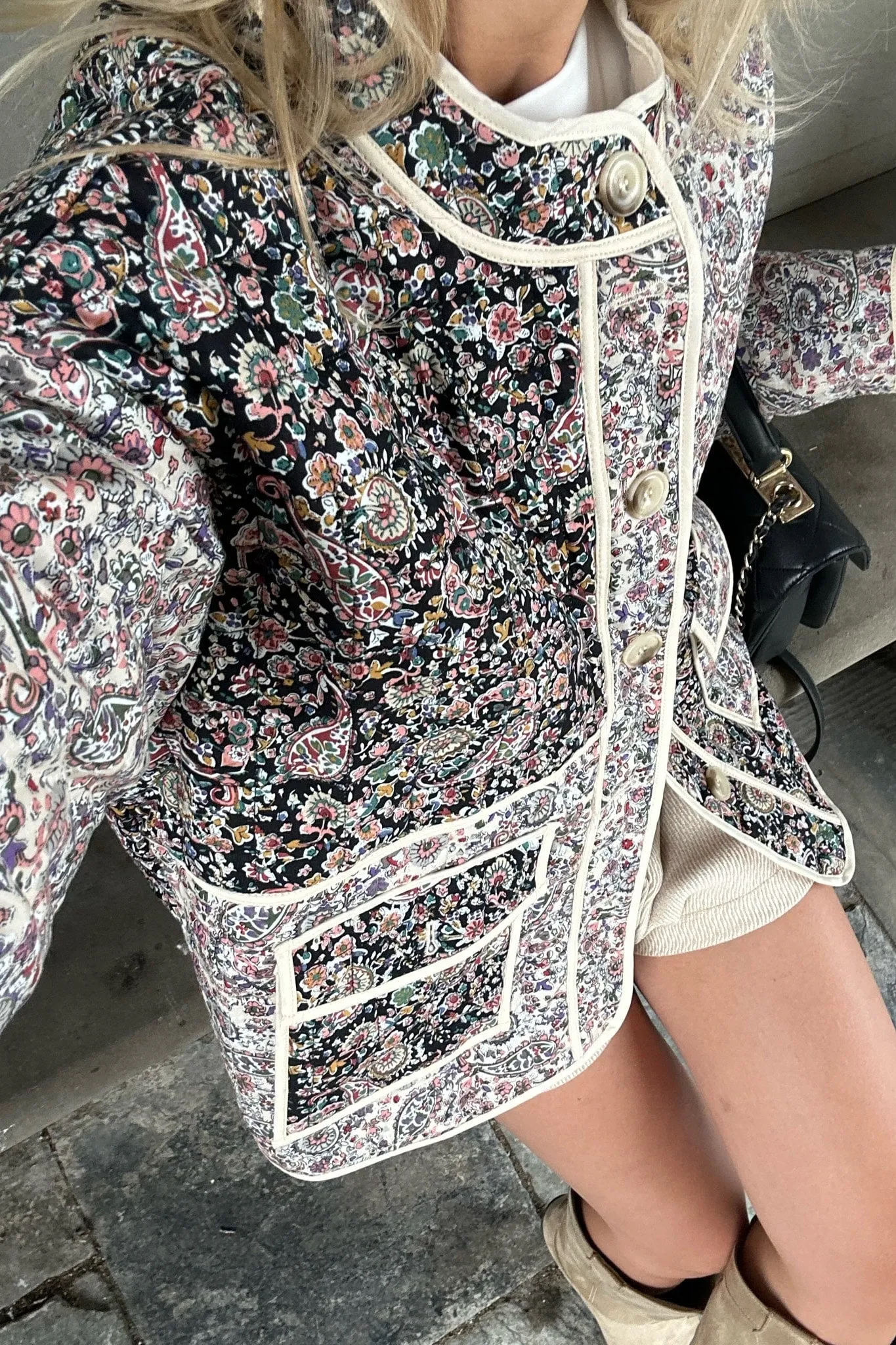 EmmyIC Quilted Jakke - Mørk Multifarvet