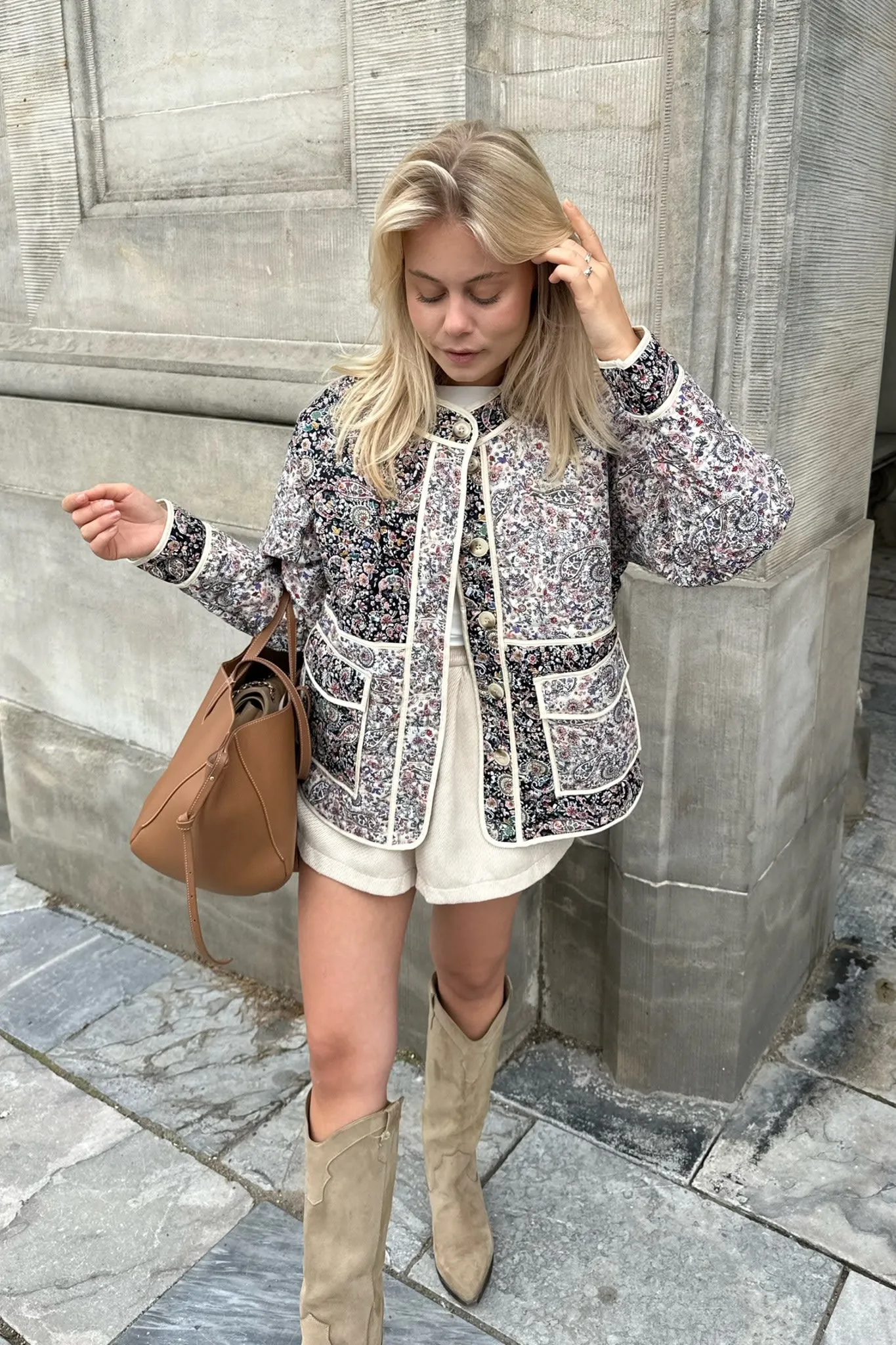 EmmyIC Quilted Jakke - Mørk Multifarvet