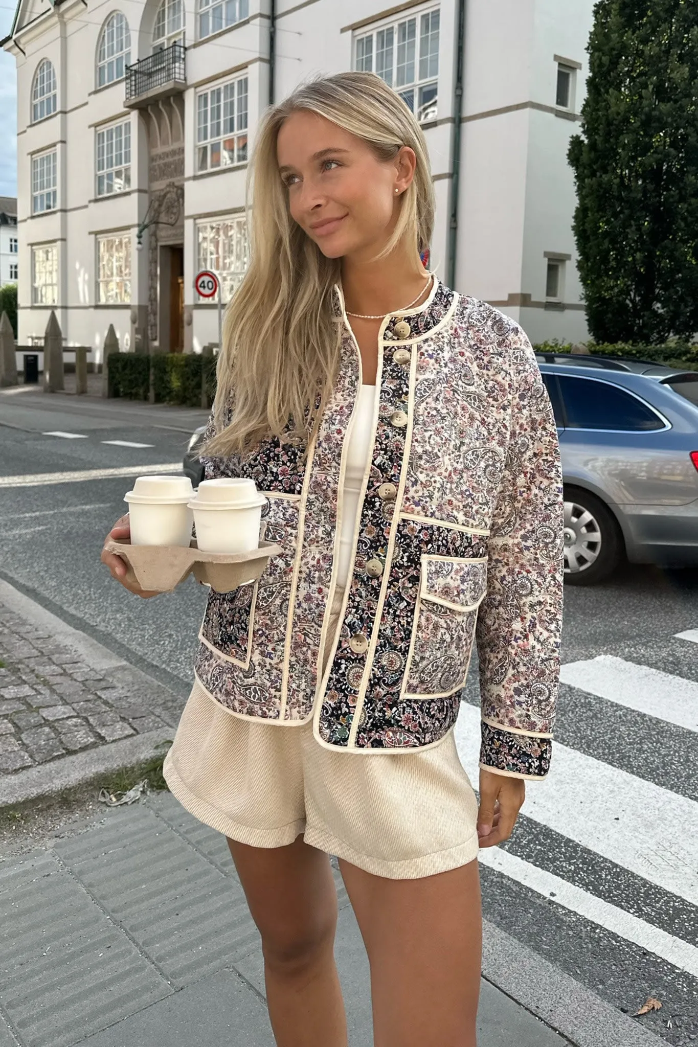 EmmyIC Quilted Jakke - Mørk Multifarvet