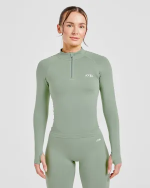 Empower Seamless 1/2 Zip Jacket - Grove Green