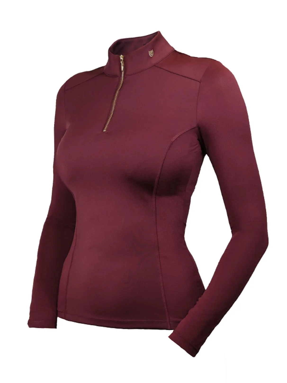 Equestrian Stockholm New Maroon Essential Mesh long sleeve top