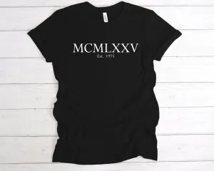Est 1975 Roman Numerals Birthday T-Shirt