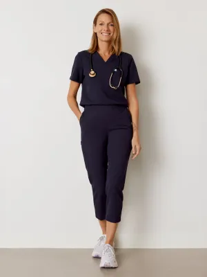 EVA RE-GARDE™ - BLEU NAUTIQUE - 7/8 Scrub Pants - SILVADUR™||EVA RE-GARDE™ - BLEU NAUTIQUE - Pantalon 7/8 - SILVADUR™