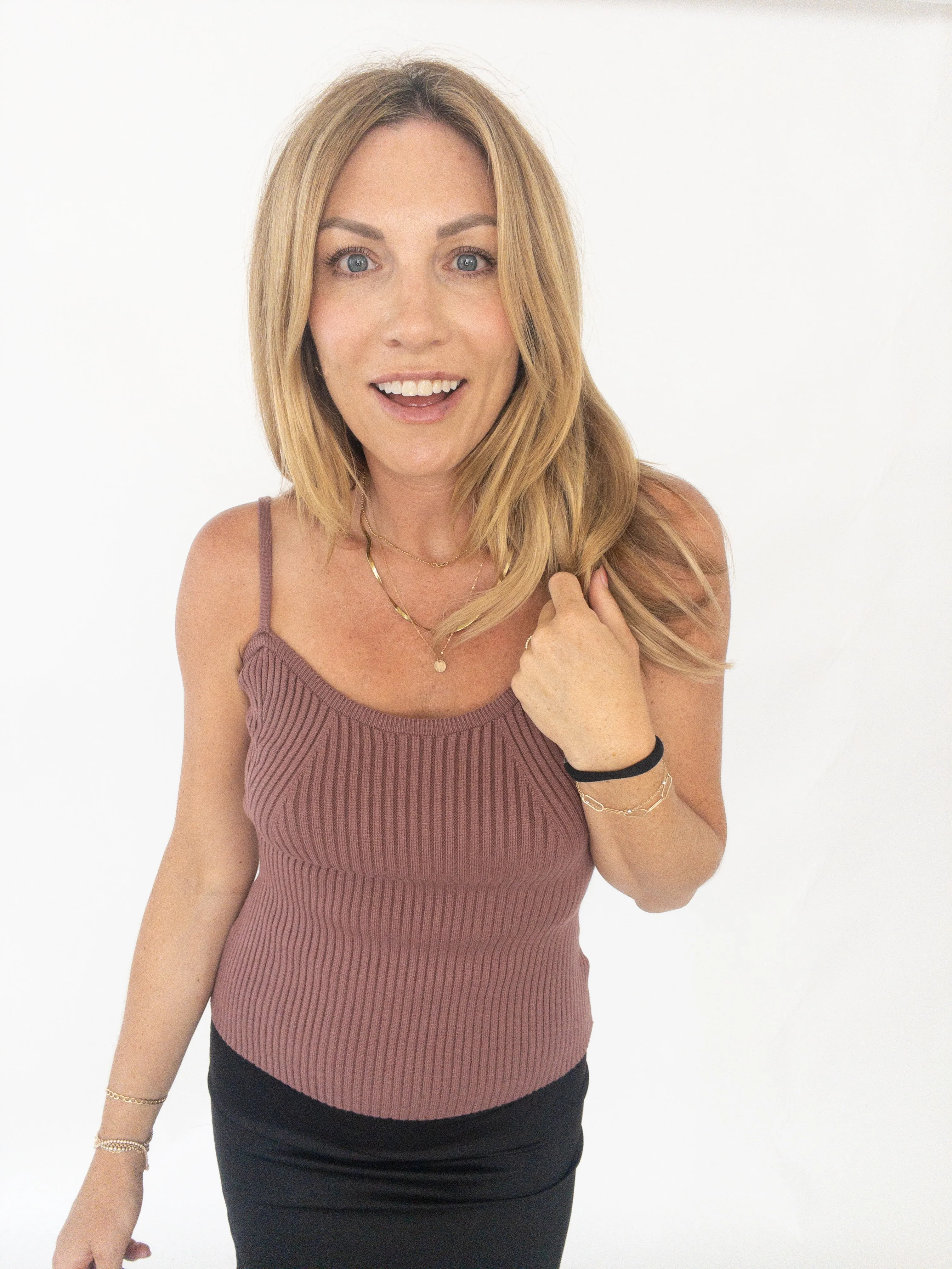Evening Calm Ribbed Knit Cami