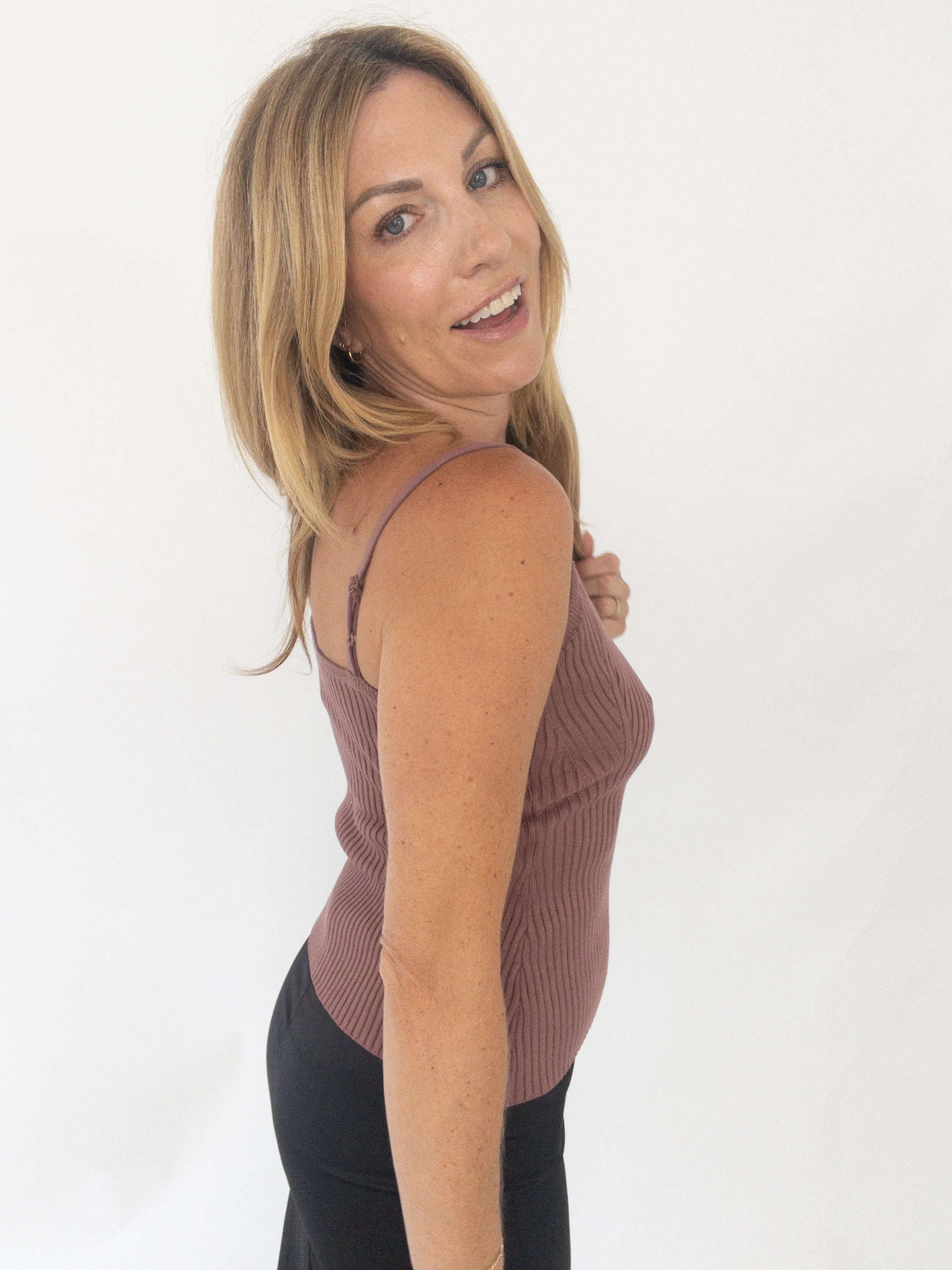 Evening Calm Ribbed Knit Cami