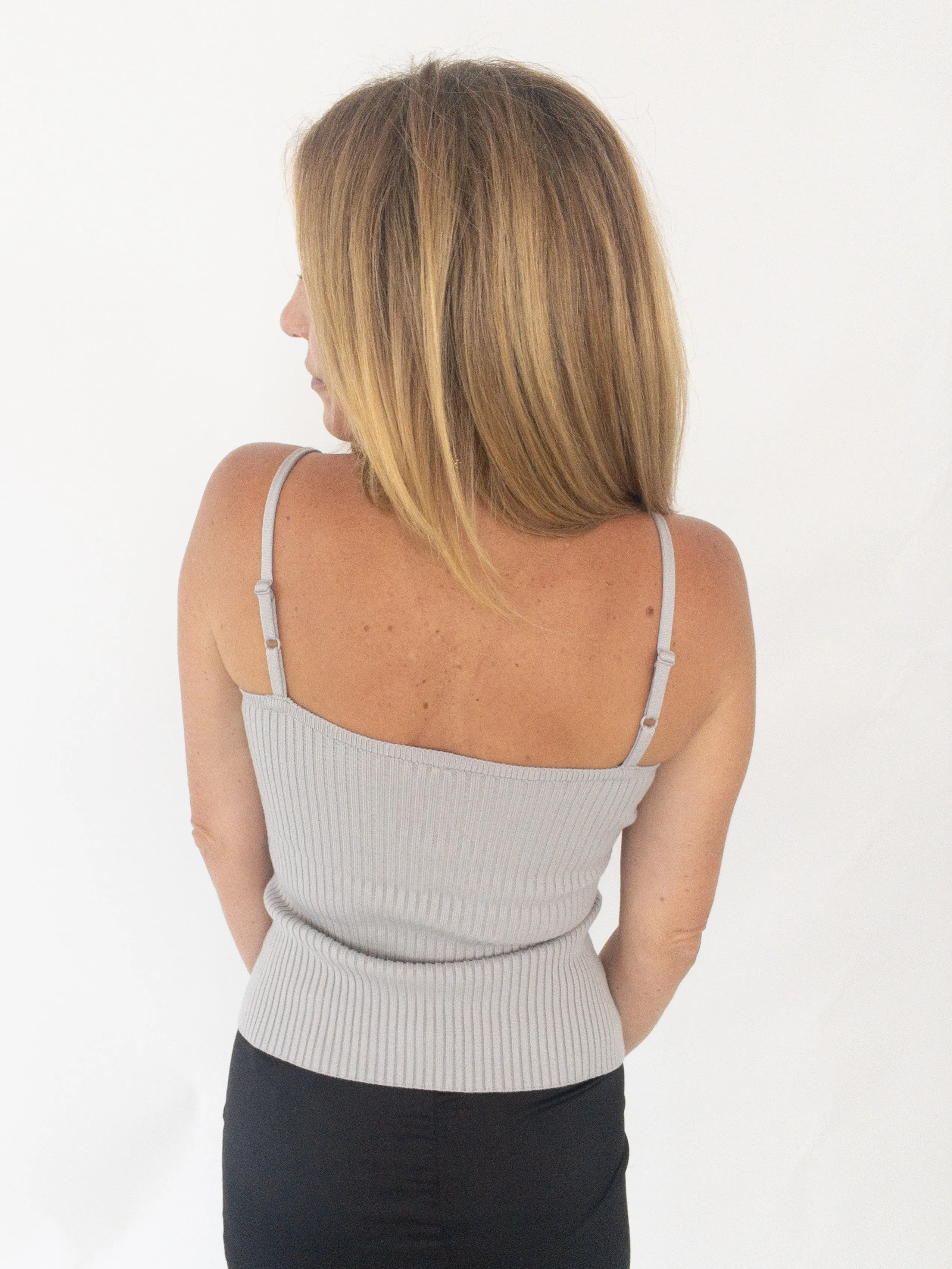 Evening Calm Ribbed Knit Cami