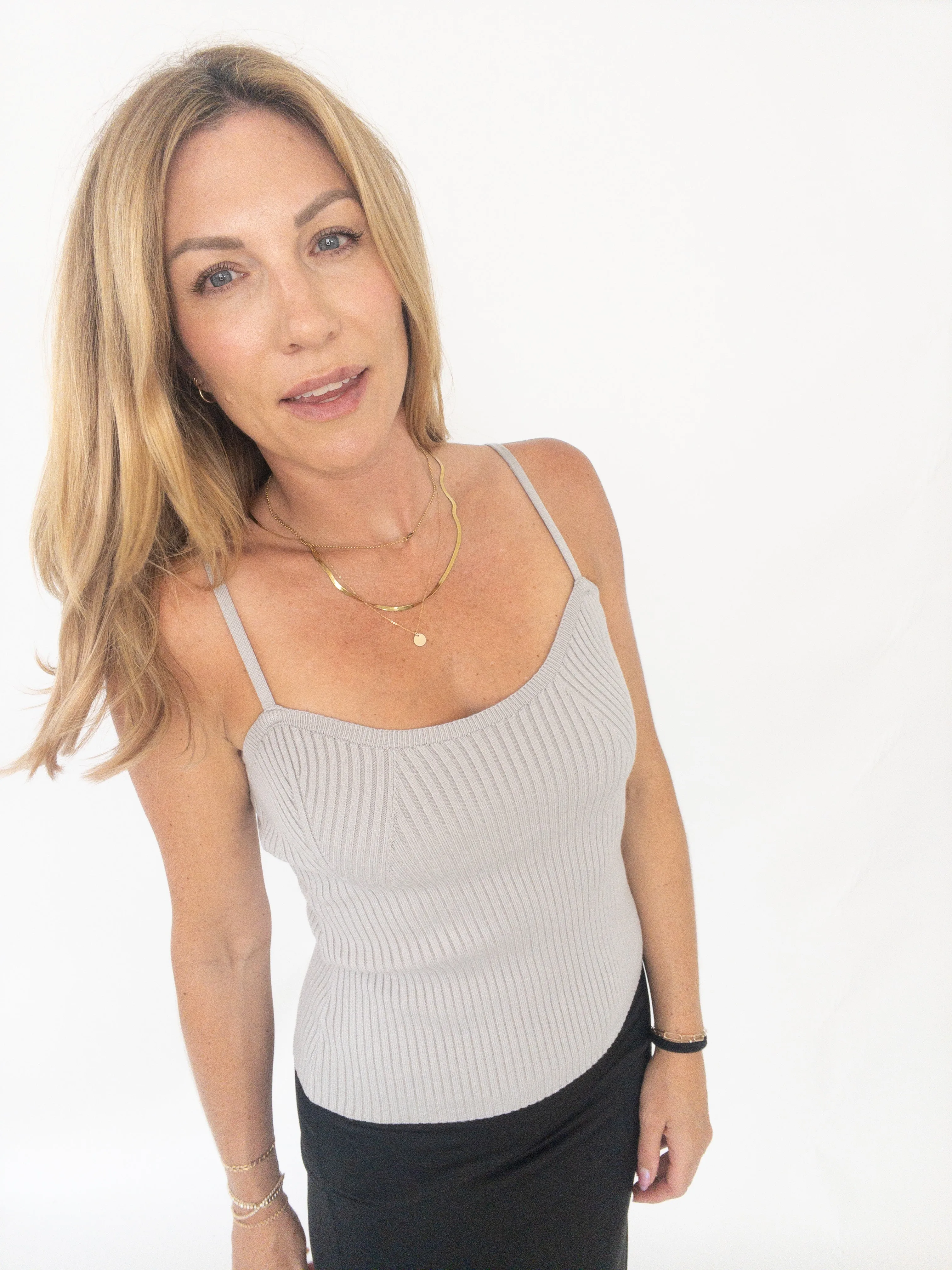 Evening Calm Ribbed Knit Cami