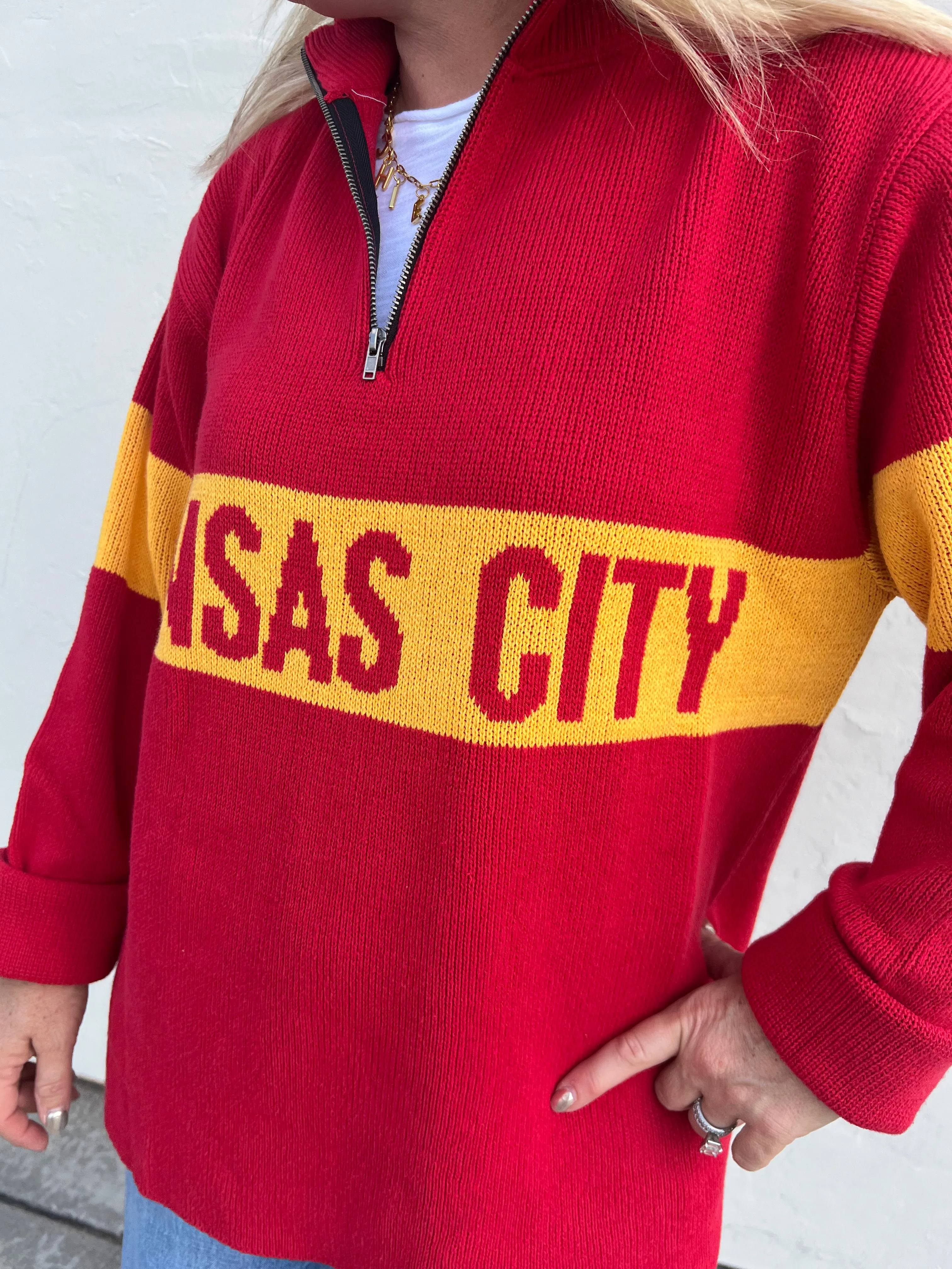 Exclusive Kansas City Quarter Zip Sweater-Unisex