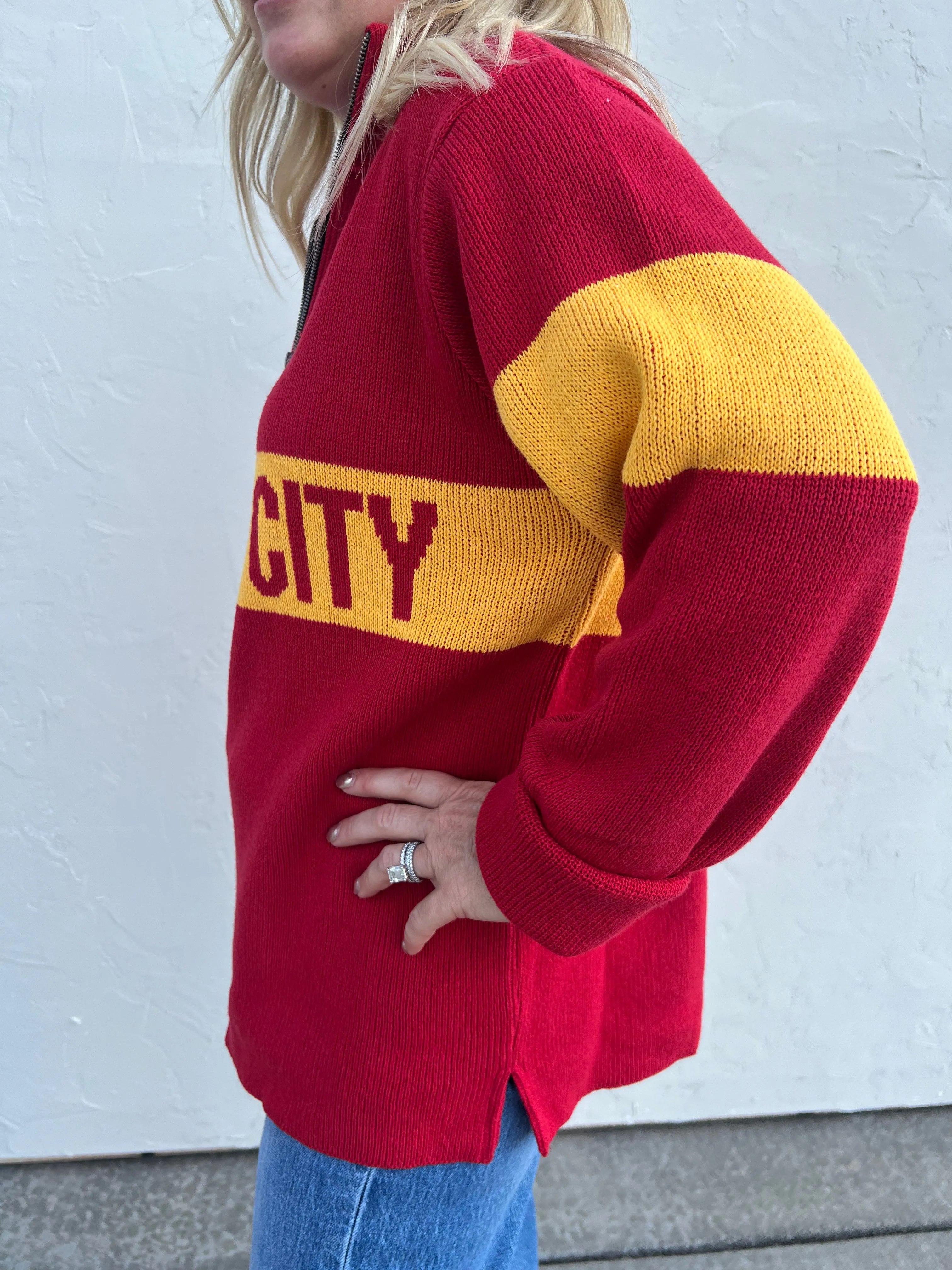 Exclusive Kansas City Quarter Zip Sweater-Unisex