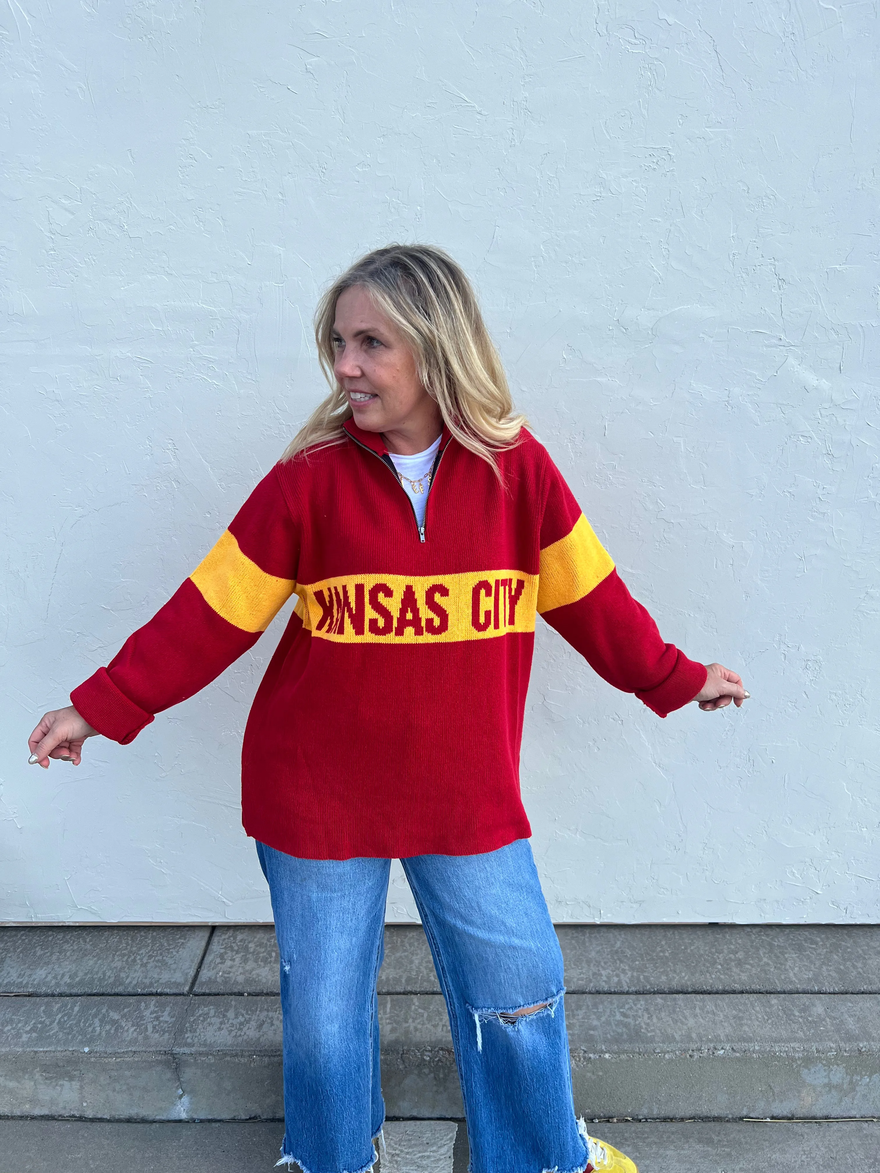 Exclusive Kansas City Quarter Zip Sweater-Unisex