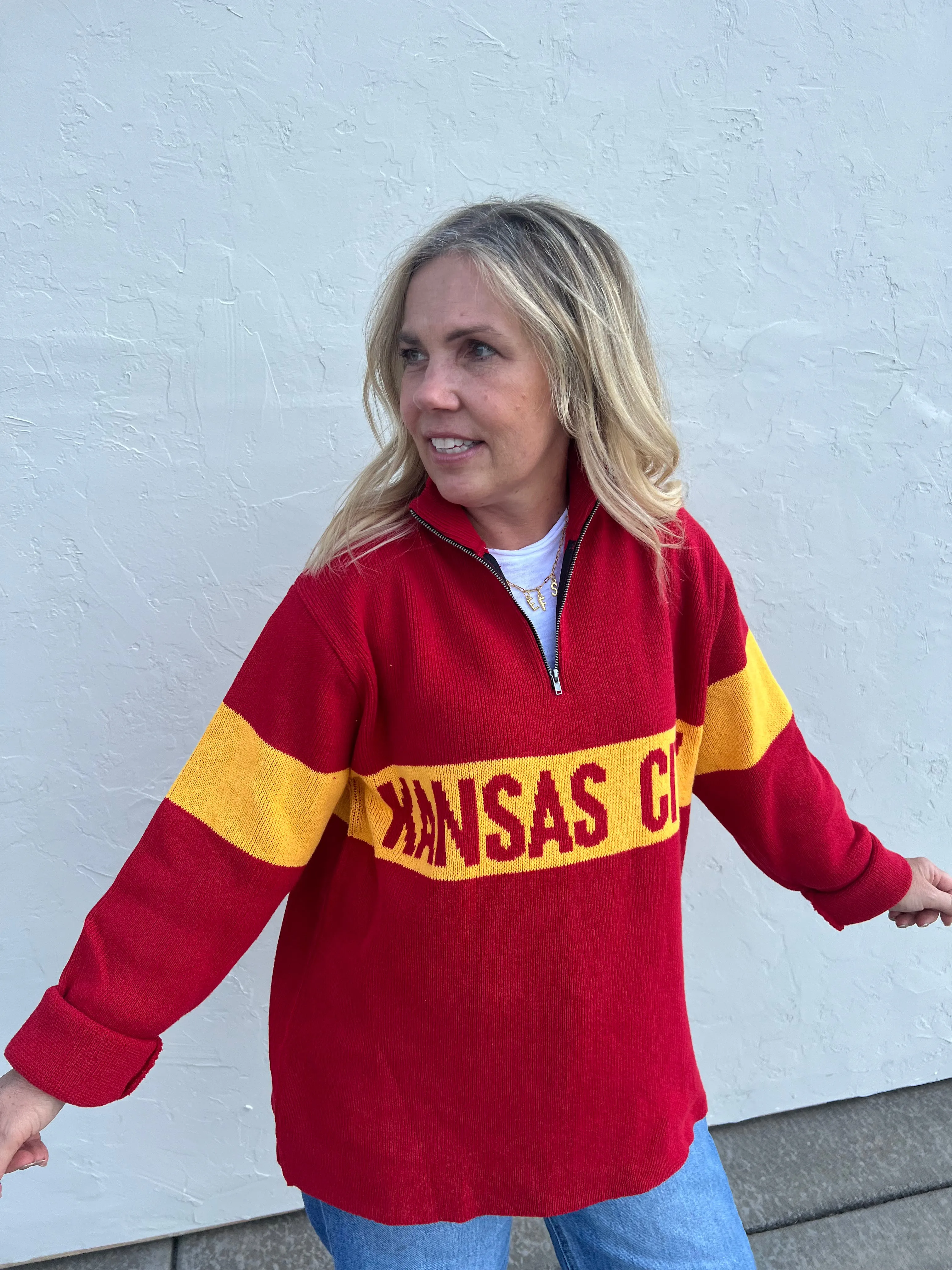Exclusive Kansas City Quarter Zip Sweater-Unisex
