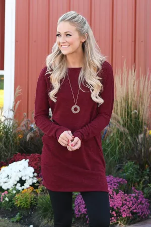 Fall Feels Burgundy Tunic Top