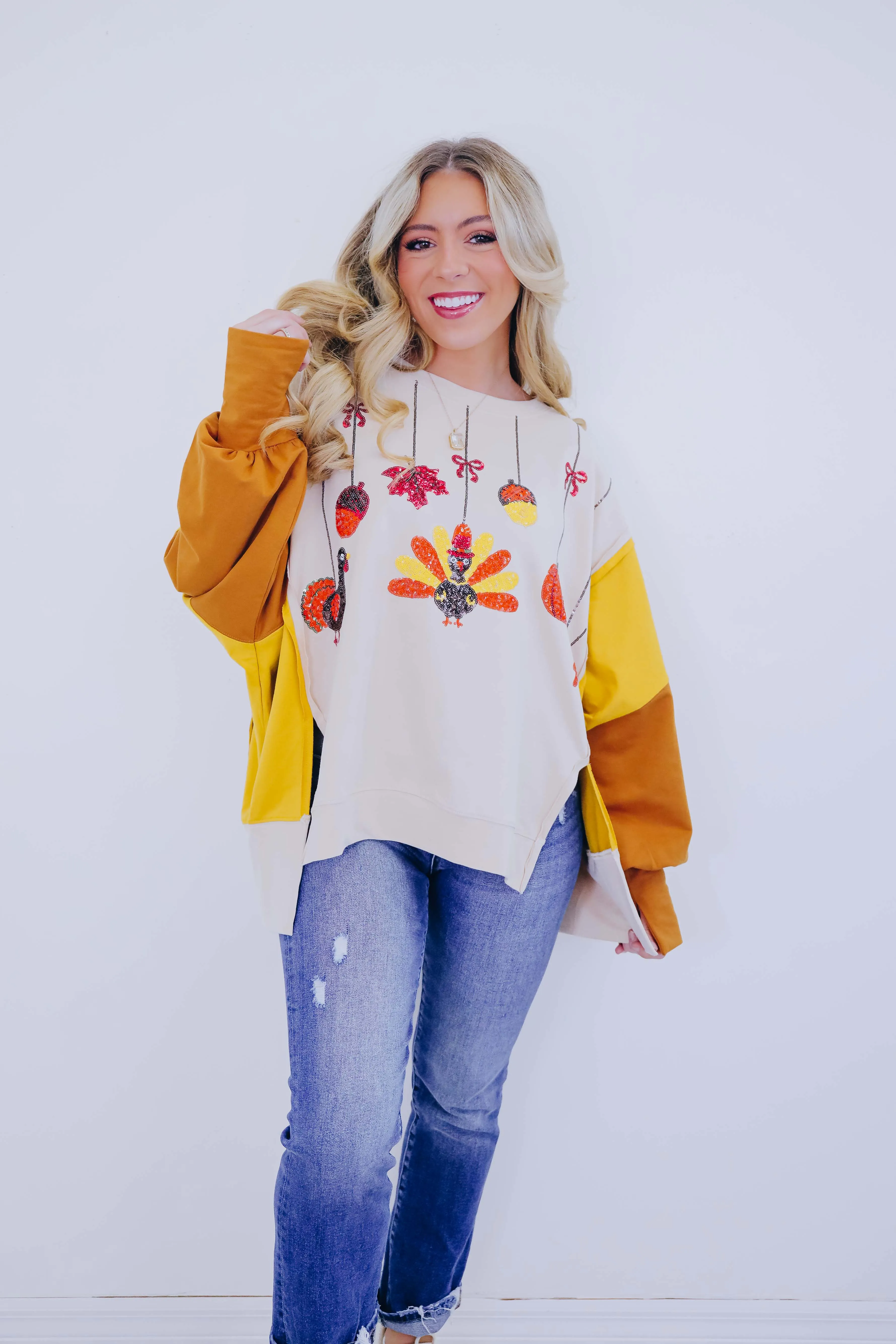 ***Fall I Want Is You Sequin Sweatshirt SAMPLE