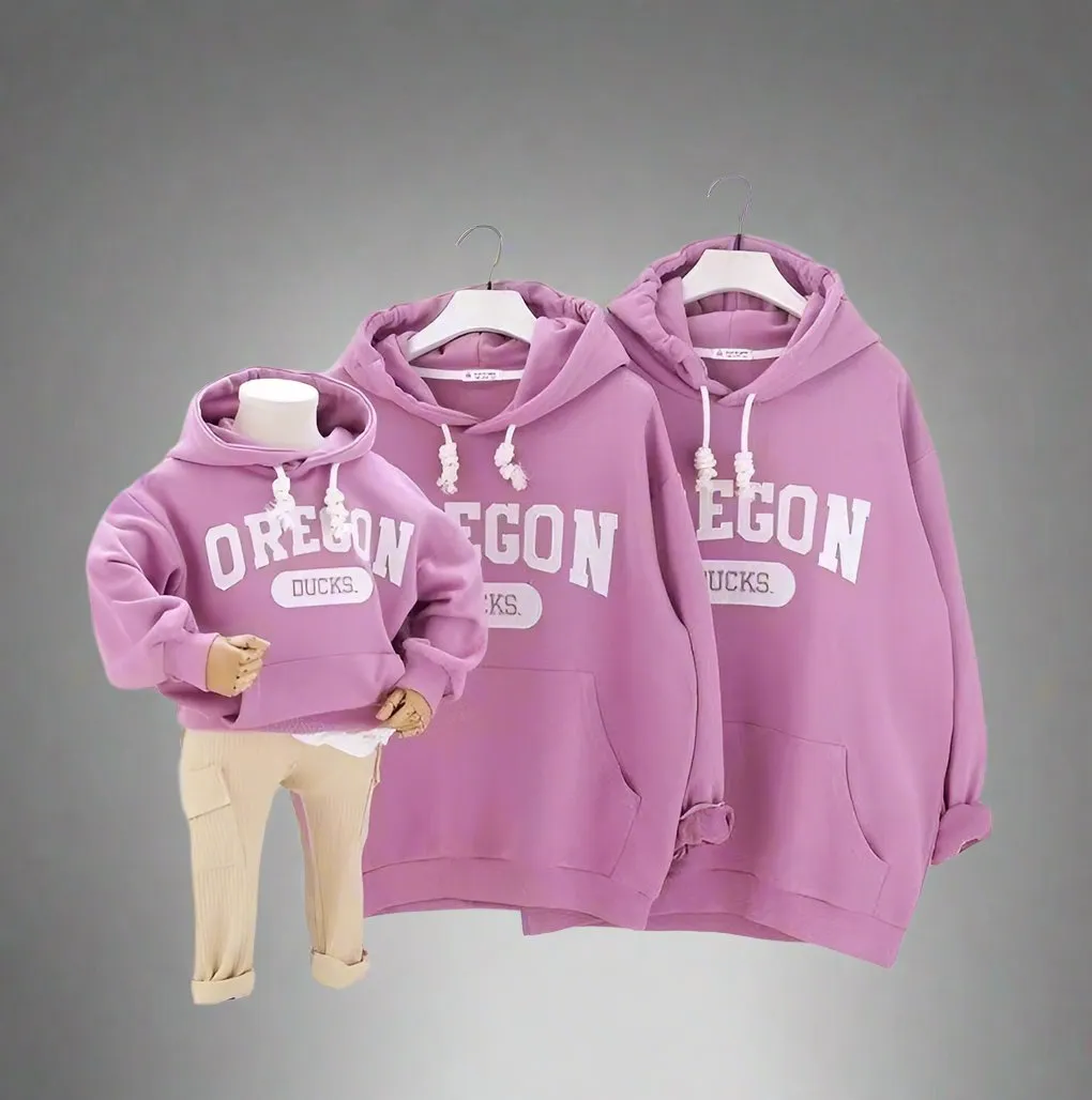 Family Matching Oregon Ducks Hoodies – Cozy Sweatshirts for Parents and Kids