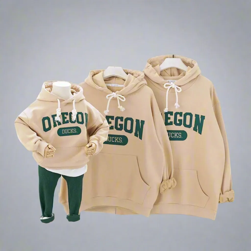 Family Matching Oregon Ducks Hoodies – Cozy Sweatshirts for Parents and Kids