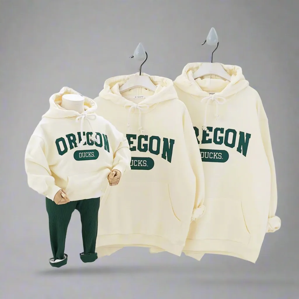 Family Matching Oregon Ducks Hoodies – Cozy Sweatshirts for Parents and Kids