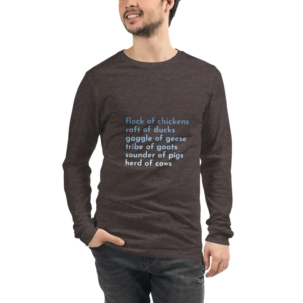 Farm Animal Groups Unisex Long Sleeve Tee