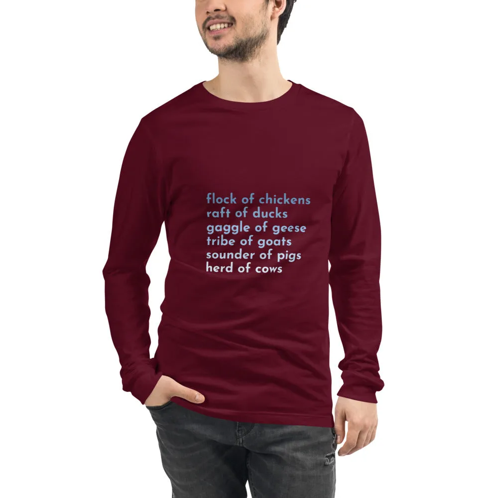 Farm Animal Groups Unisex Long Sleeve Tee