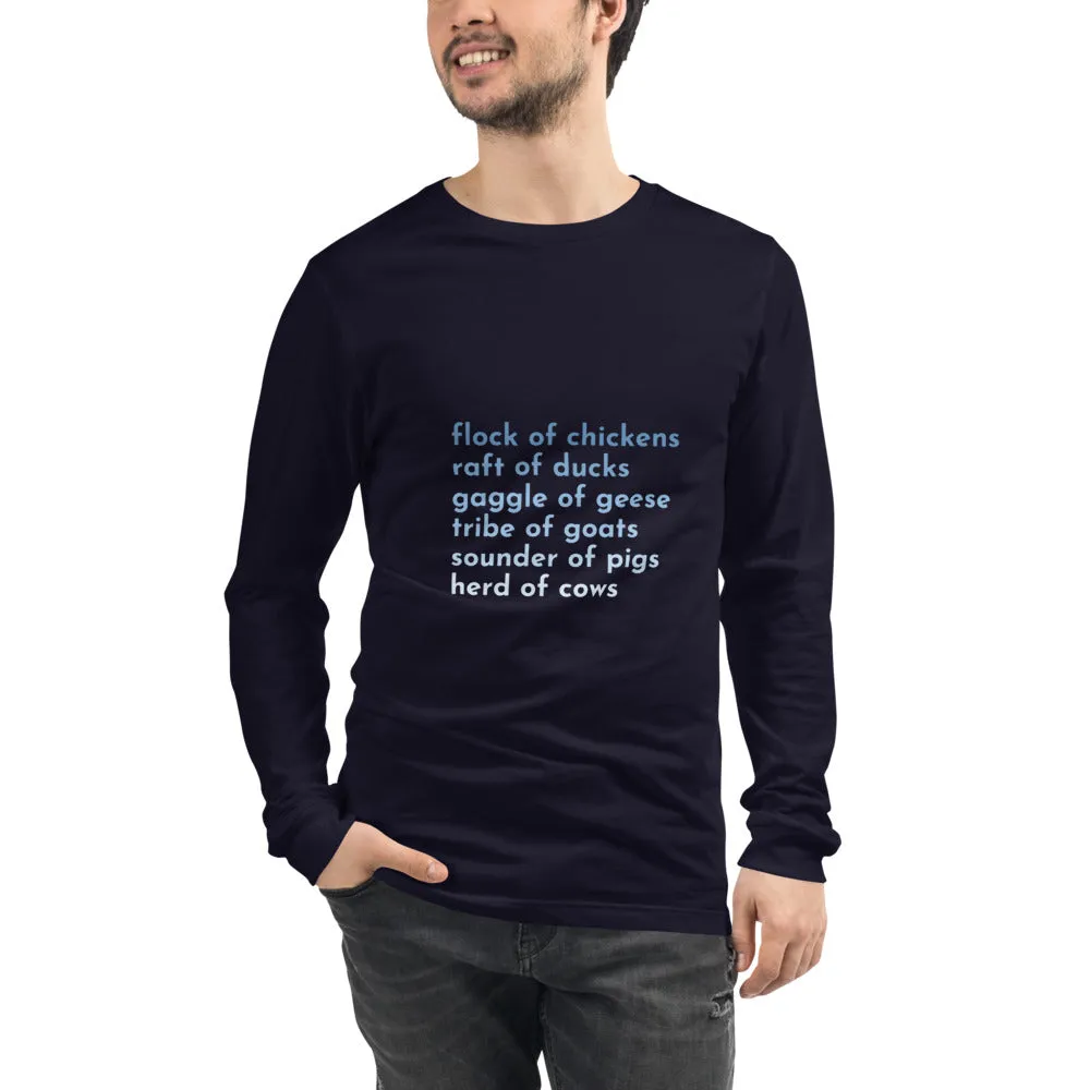 Farm Animal Groups Unisex Long Sleeve Tee
