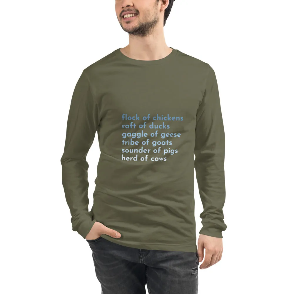 Farm Animal Groups Unisex Long Sleeve Tee