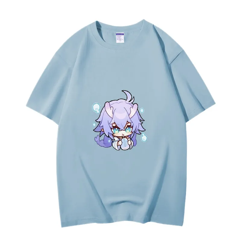 Fashion Anime Honkai Star Rail Bailu 230g GSM Hipster Style Oversized Cotton T-shirt