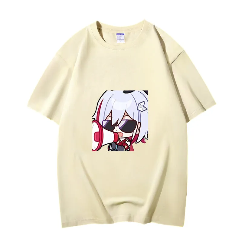 Fashion Anime Honkai Star Rail Guinaifen 230g GSM Hipster Style Oversized Cotton T-shirt