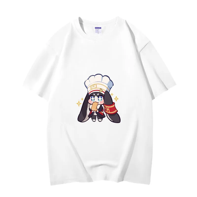 Fashion Anime Honkai: Star Rail Pom-Pom 230g GSM Hipster Style Oversized Cotton T-shirt