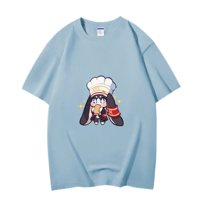 Fashion Anime Honkai: Star Rail Pom-Pom 230g GSM Hipster Style Oversized Cotton T-shirt