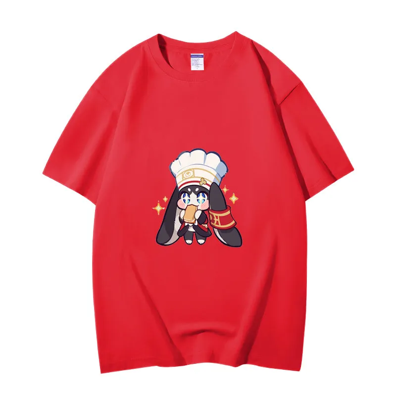 Fashion Anime Honkai: Star Rail Pom-Pom 230g GSM Hipster Style Oversized Cotton T-shirt