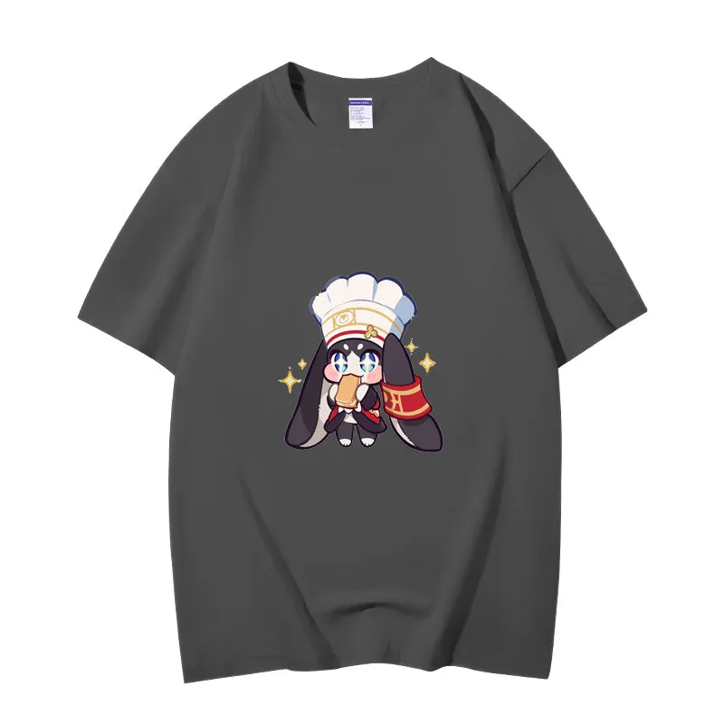 Fashion Anime Honkai: Star Rail Pom-Pom 230g GSM Hipster Style Oversized Cotton T-shirt