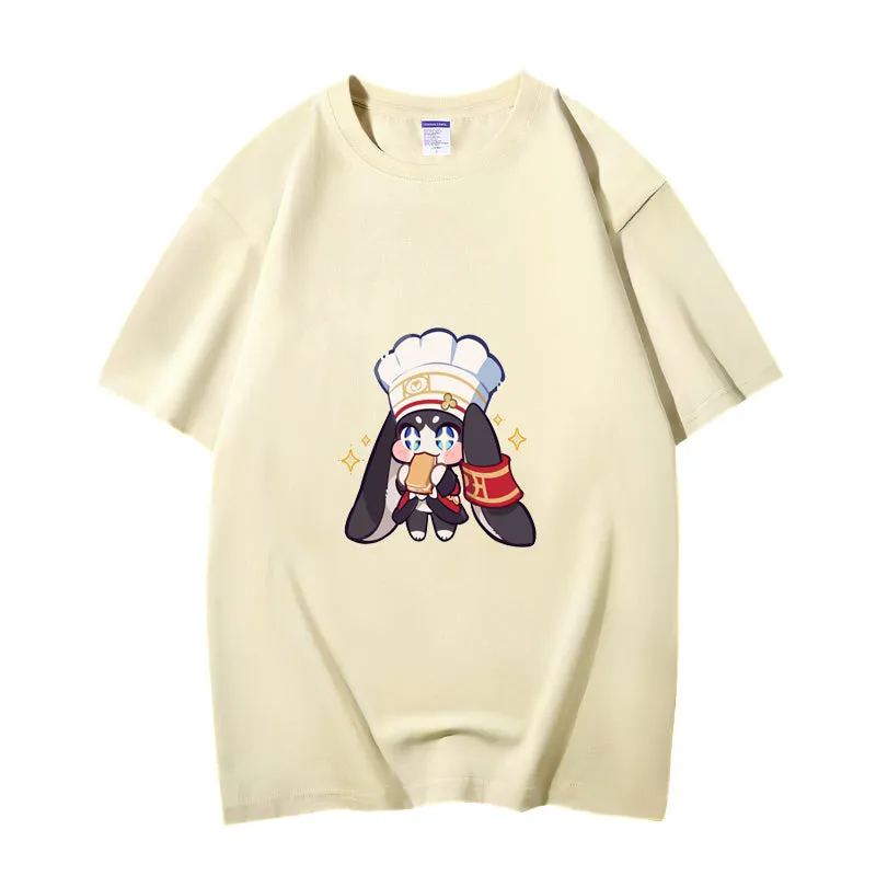 Fashion Anime Honkai: Star Rail Pom-Pom 230g GSM Hipster Style Oversized Cotton T-shirt